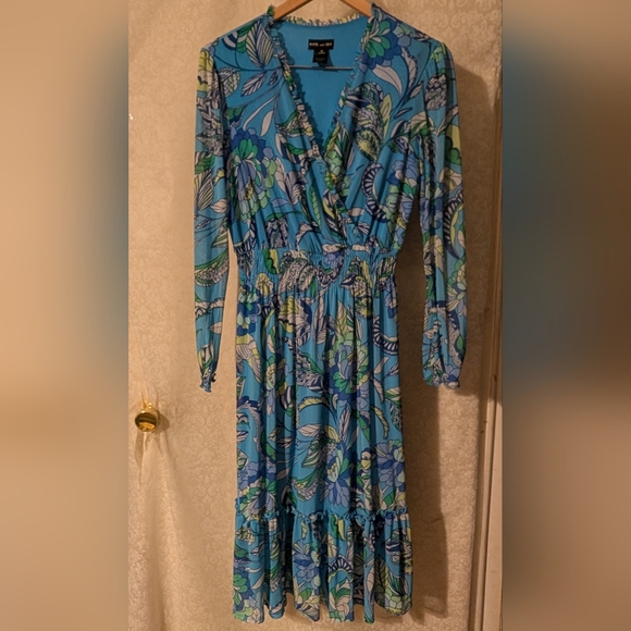Kate And Lily Sz,8 BOHO Blue Long Sleeve Dress - Picture 14 of 17